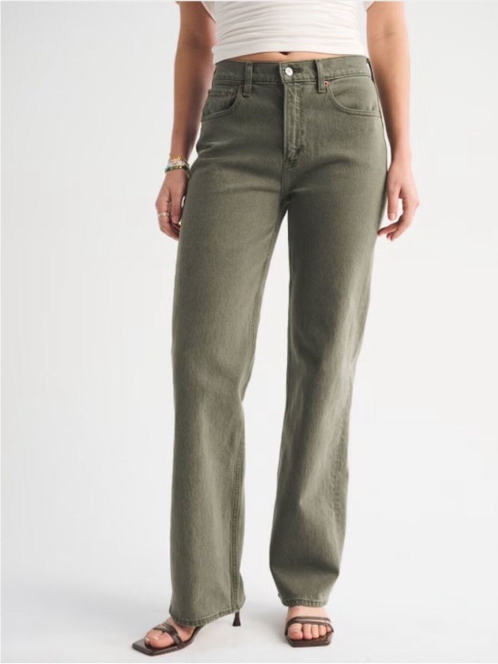Abercrombie & Fitch Green Ultra High Rise Straight 90s Jean 29R 8